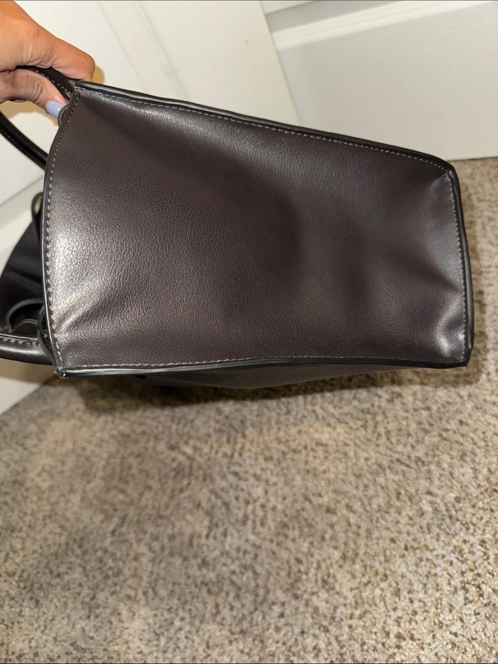 H&M Classic dark Brown faux Leather Tote Bag for women